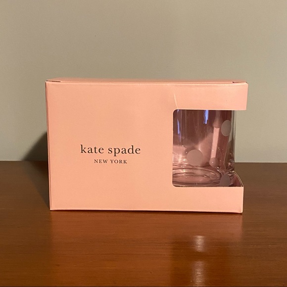 ✨2x HP✨Kate Spade Pearl Place Etched Double Old Fashioned Glasses NIB - Picture 3 of 8